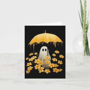 Vintage Floral Ghost Halloween Ghost In The Forest Card