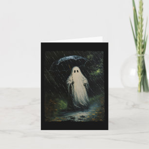 Vintage Floral Ghost Halloween Ghost In The Forest Card