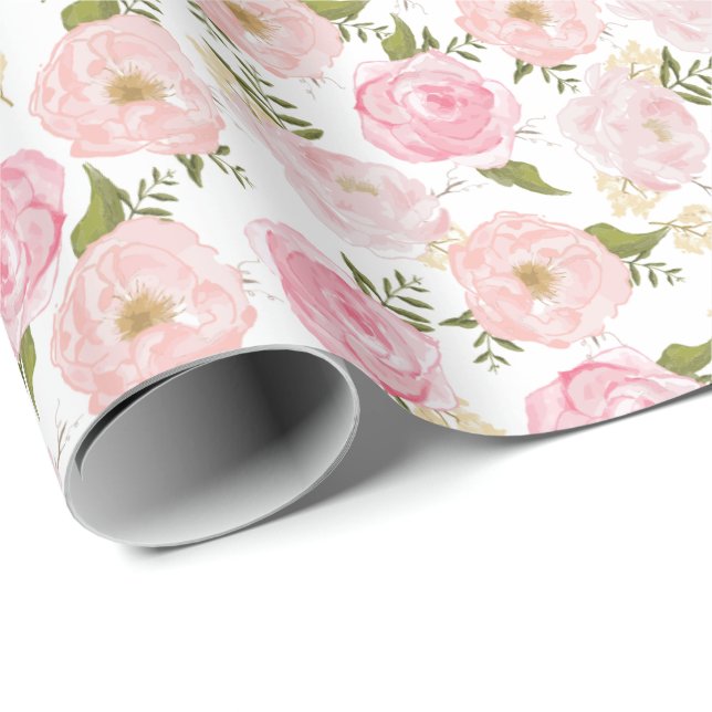 Vintage Floral Girly Flowers Wrapping Paper (Roll Corner)