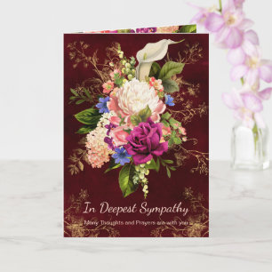 Vintage Floral Gold Accents Christian Sympathy Card