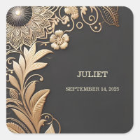 Vintage Floral Gold Foil Embossed Bridal Shower