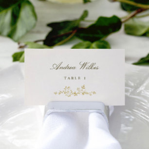 Vintage Floral Gold & Ivory Wedding Escort Cards
