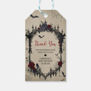 Vintage Floral Gothic Baby Shower Favour Tags