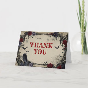 Vintage Floral Gothic Baby Shower Thank You Card