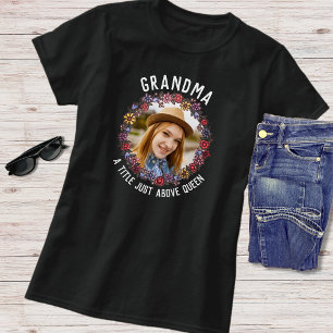 Vintage Floral Grandchild Photo T-Shirt