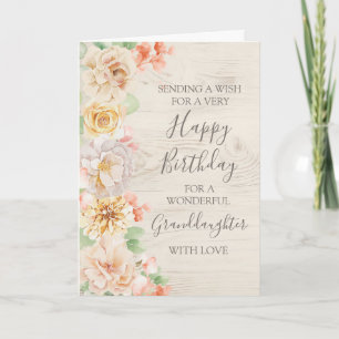 Vintage Floral Granddaughter Happy Birthday Card