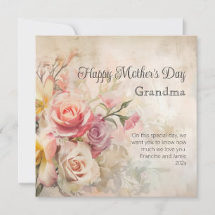 Vintage Floral Grandma Mother's Day Card