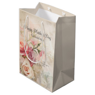 Vintage Floral Grandma Mother's Day Medium Gift Bag
