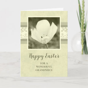 Vintage Floral Grandniece Happy Easter Holiday Card