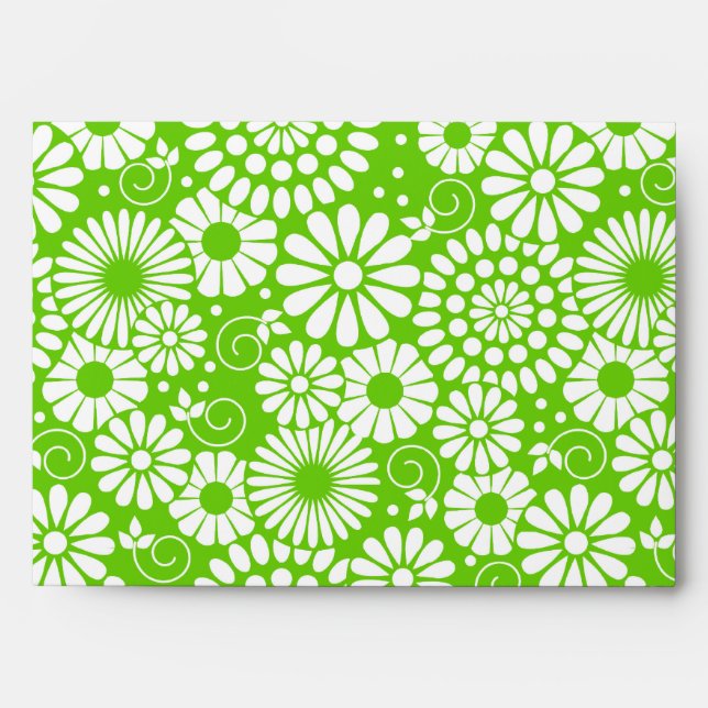 Vintage floral green Envelope (Front)