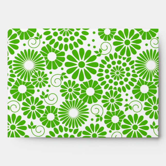 Vintage floral green Envelope (Front)