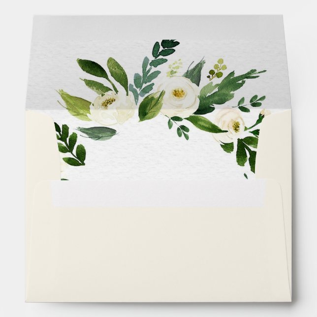 Vintage Floral Greenery Garden Wedding Envelopes (Back (Bottom))