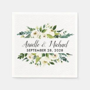 Vintage Floral Greenery Garden Wedding Napkins