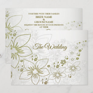 Vintage Floral Greenery Pattern Elegant Wedding Invitation