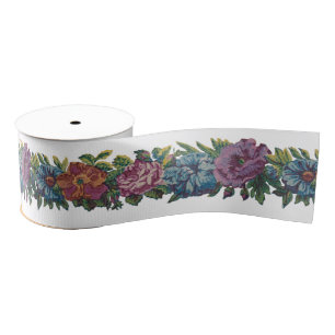 Vintage Floral Grosgrain Ribbon