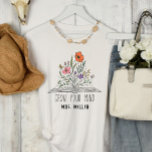 Vintage Floral Grow Your Mind Teacher T-Shirt<br><div class="desc">Teachers love stylish personalised clothing and other goodies.  This vintage floral personalised design is fab.</div>