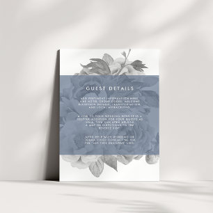 Vintage Floral Guest Details Card   Slate