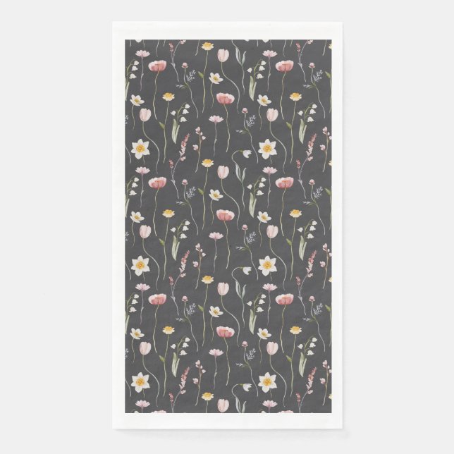 Vintage Floral Guest Towels Napkin (Front)