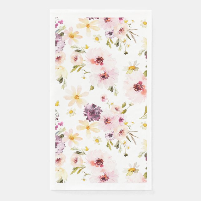 Vintage Floral Guest Towels Napkin (Front)