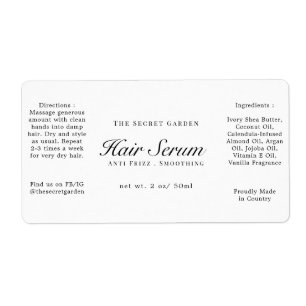 Vintage Floral Hair Face Serum White Swirls Bottle