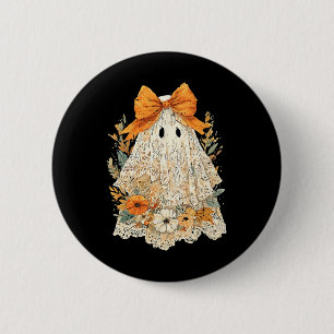 Vintage Floral Halloween Fall Girly Ghost Lace Spo 6 Cm Round Badge