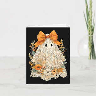 Vintage Floral Halloween Fall Girly Ghost Lace Spo Card
