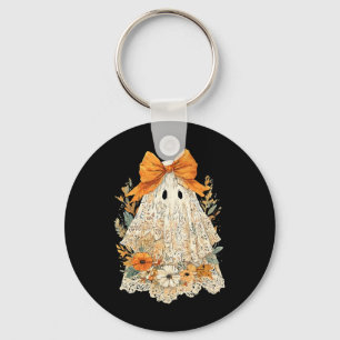 Vintage Floral Halloween Fall Girly Ghost Lace Spo Key Ring