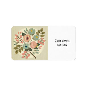 Vintage,floral,hand painted,water colour,cute,girl label