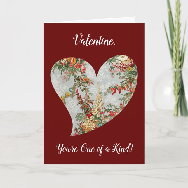 Vintage Floral Heart Series 3 Valentine Card (Front)