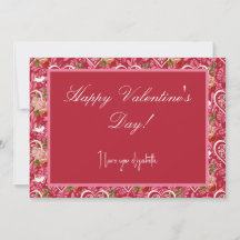 Vintage Floral Heart Valentine's Day Card