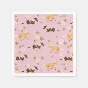 Vintage Floral Horse Pattern Napkin