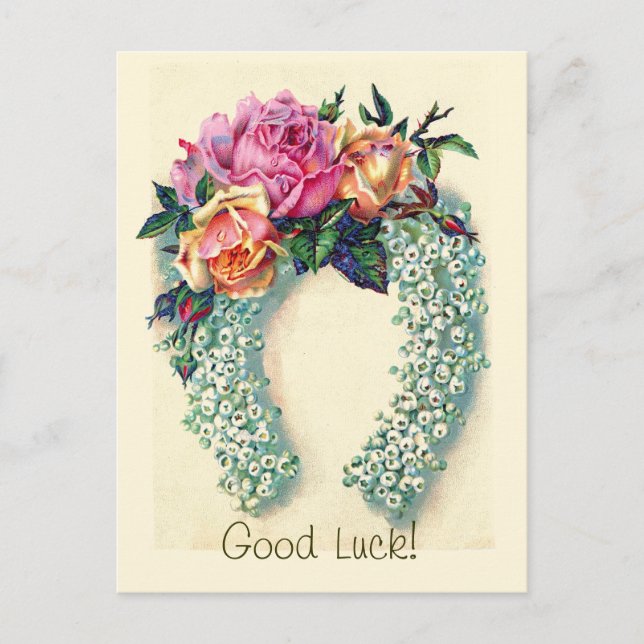 Vintage Floral Horseshoe - Postcard (Front)