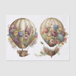 Vintage Floral Hot Air Balloons 3 Tissue Paper