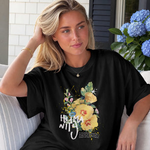 Vintage Floral Humanity Love Compassion Botanical T-Shirt