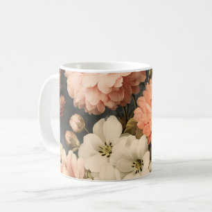 Vintage Floral Illustration with Mixed Blossoms Coffee Mug