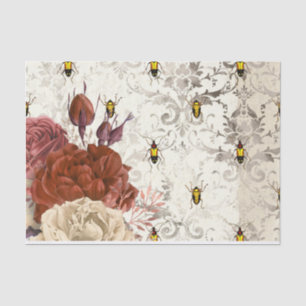 Vintage Floral Insect Tissue Paper