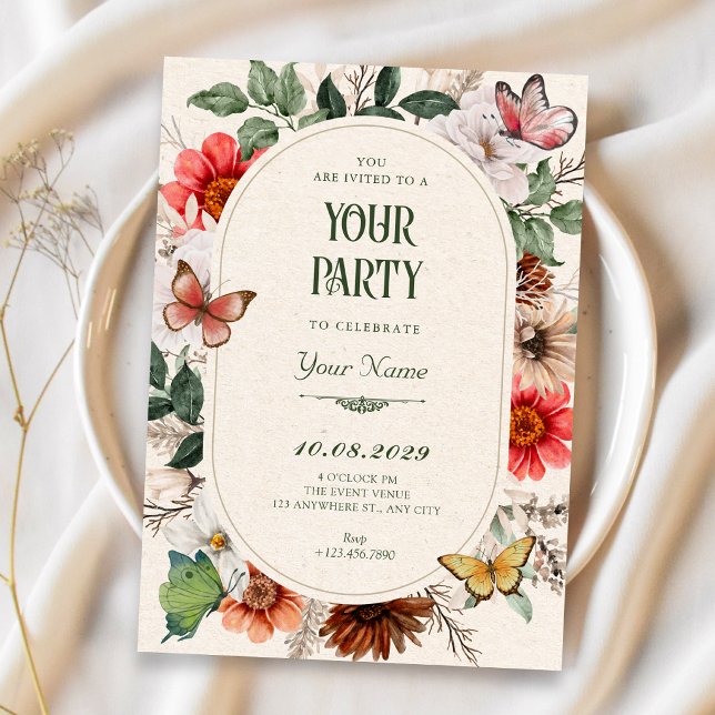 Vintage floral invitation (Creator Uploaded)