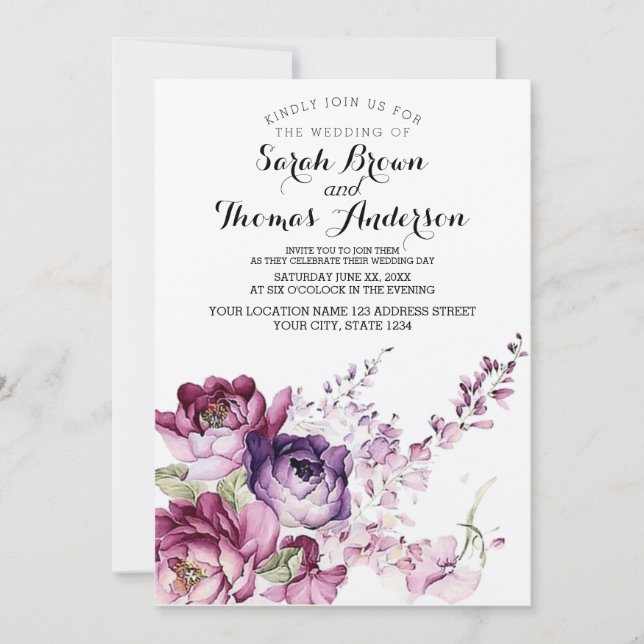 Vintage Floral invitation (Front)