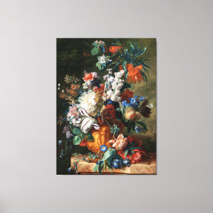 Vintage Floral Jan van Huysum Bouquet of Flowers Canvas Print