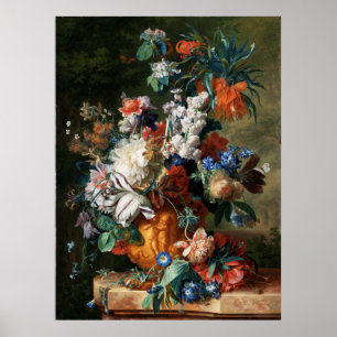 Vintage Floral Jan van Huysum Bouquet of Flowers Poster