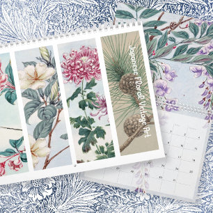 Vintage Floral Japanese Art Calendar