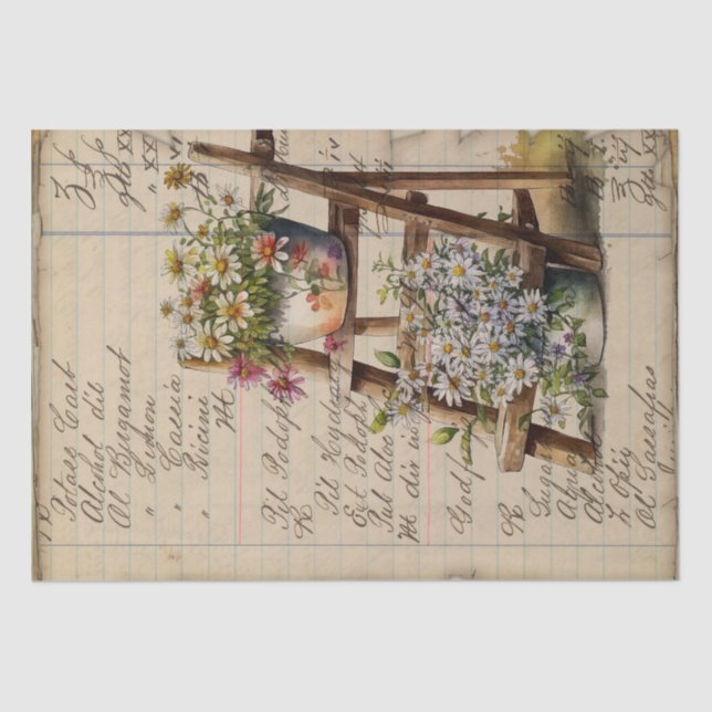 Vintage Floral Journal Tissue Paper (Front)