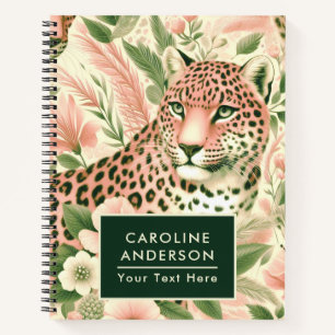 Vintage Floral Jungle Leopard Notebook
