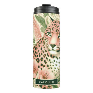 Vintage Floral Jungle Leopard Thermal Tumbler