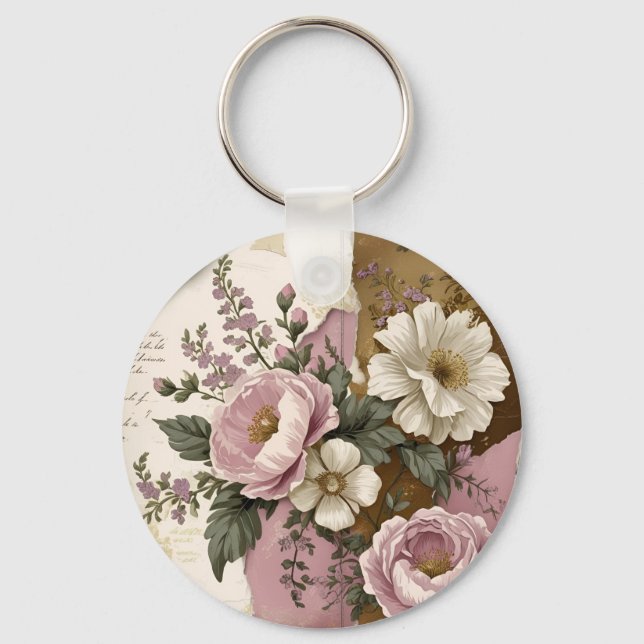 Vintage Floral - Keychain (Front)