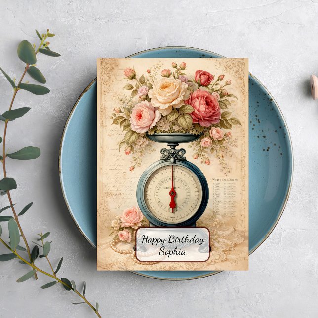 Vintage Floral Kitchen Scale Card (Creator Uploaded)