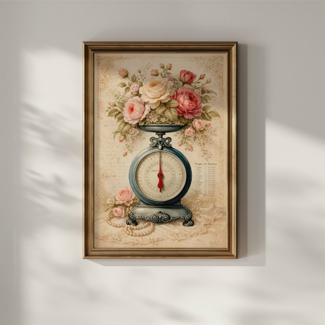 Vintage Floral Kitchen Scale Poster (Creator Uploaded)