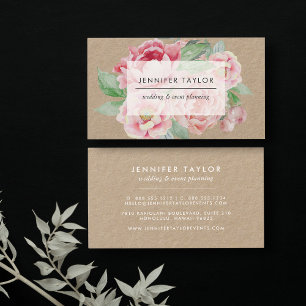 Vintage Floral Kraft Business Card