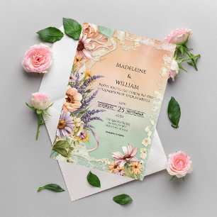 Vintage Floral Lace Elegant Romantic Wedding Save The Date