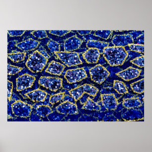 Vintage floral lace. Narrow lace trim. Gold edging Poster